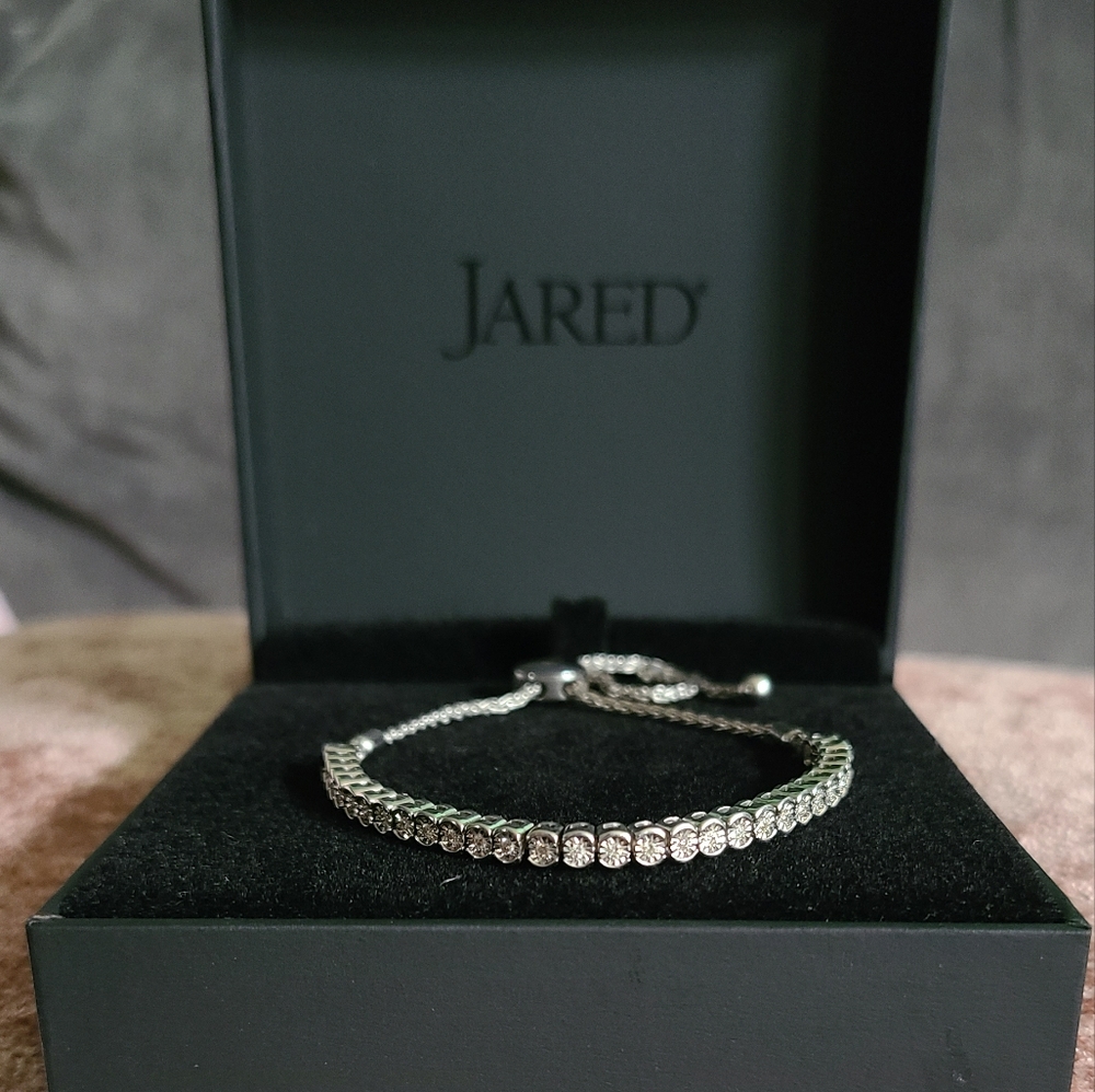 Jared Sterling Silver Diamond Tennis Bracelet